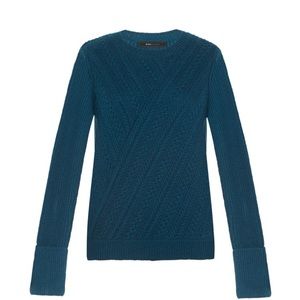 BCBG MAXAZRIA Blue Cable Knit Sweater